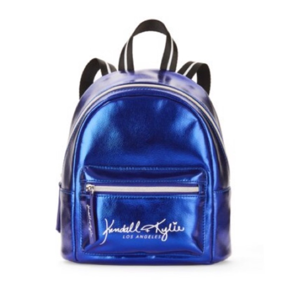 Kendall & Kylie Metallic Blue Cobalt Mini Backpack